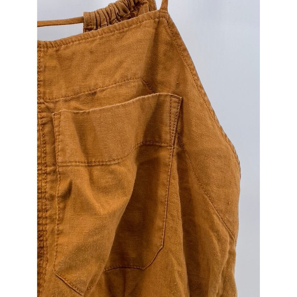 EVERLANE Women's Brown Linen Shoestring Apron Open-Back Jumpsuit SZ S - Picture 4 of 12